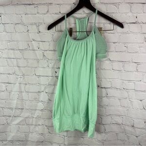 lululemon no limits tank fresh teal mini hyper stripe  sz 6 yoga